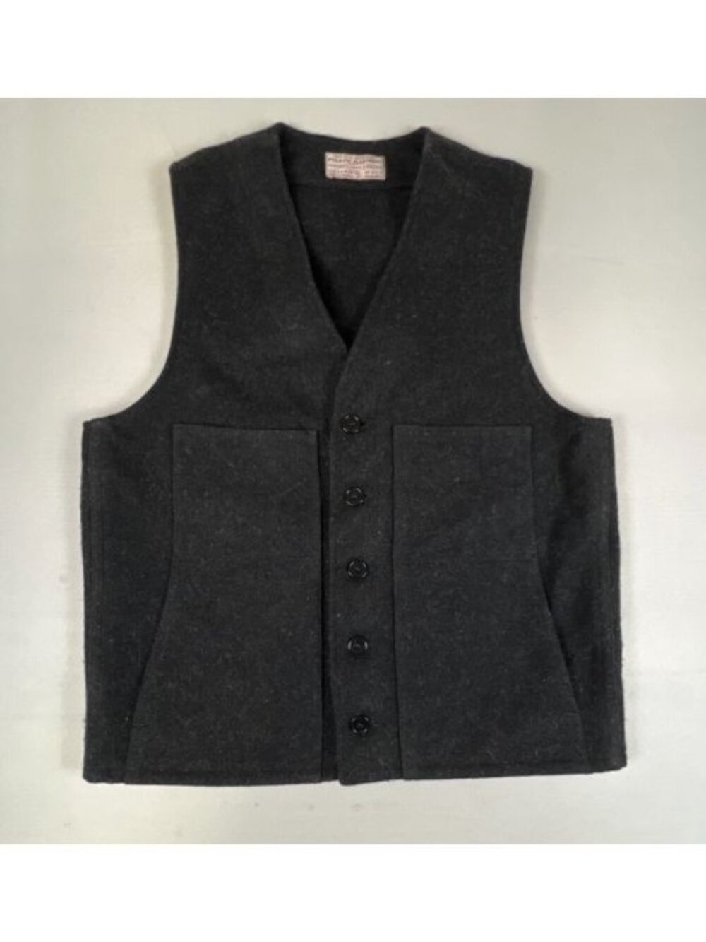 Vintage Filson Vest Mens M Charcoal Gray 100% Virgin Wool Button Up Made In USA